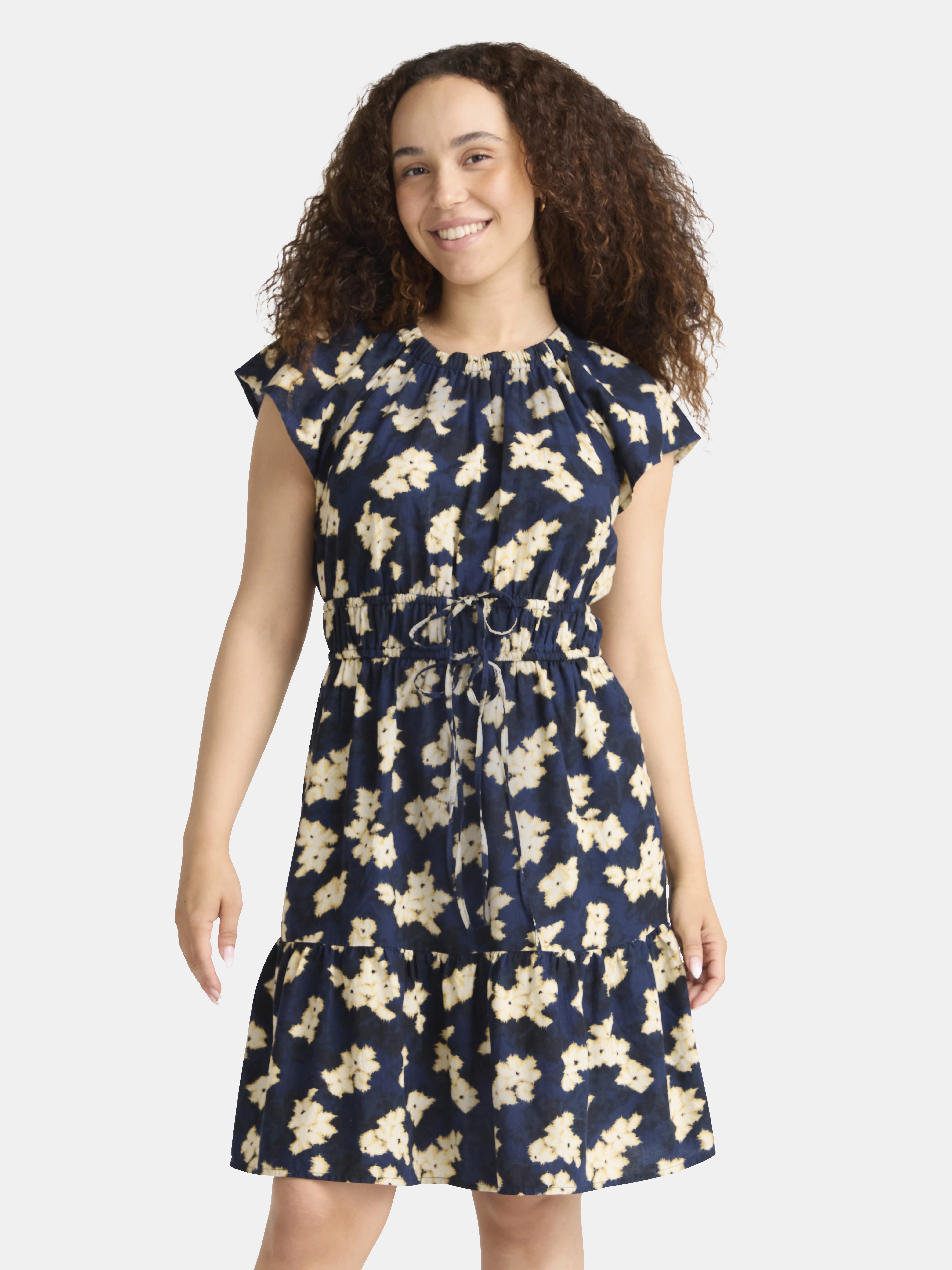 Time and Tru Women's Crewneck Mini Dress with Pockets, Sizes XS-3XL | Walmart (US)