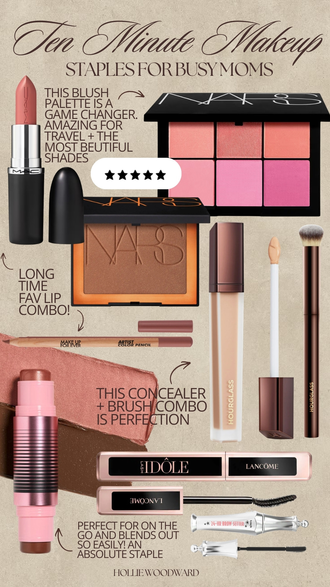 the best staples in my routine! shades listed below:

lipstick- creme cup
lipliner- wherever walnut
blush/bronzer stick- retrograde rose
bronzer- laguna 04
concealer- bisque 

 #LTKBeauty