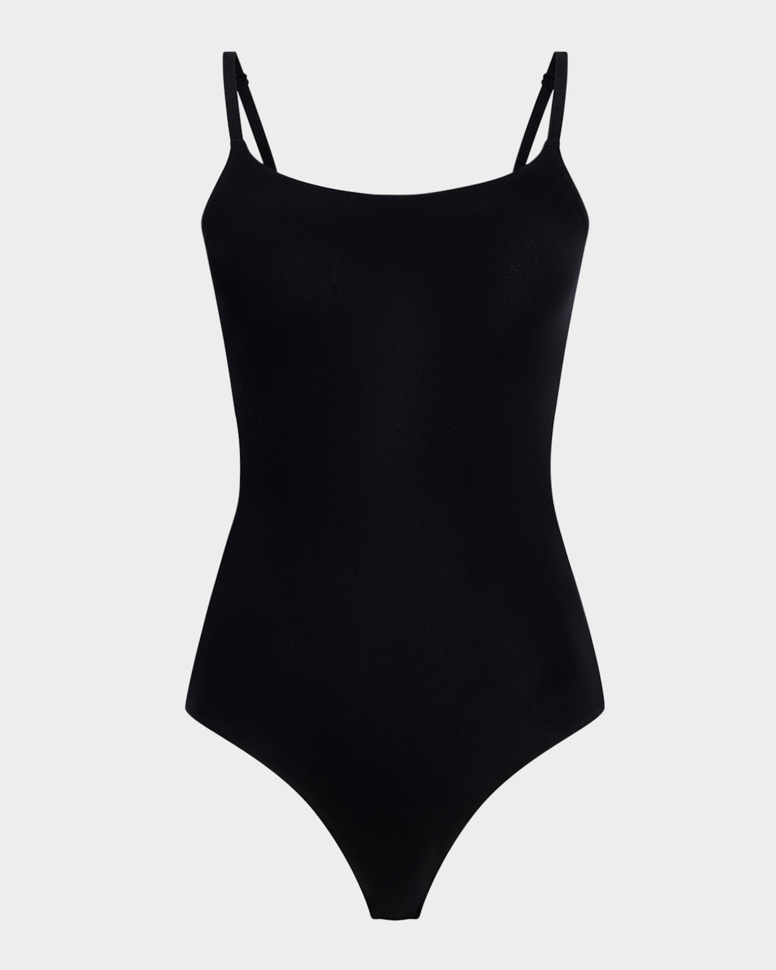 Ballet Scoop-Neck Microfiber Thong Bodysuit | Neiman Marcus