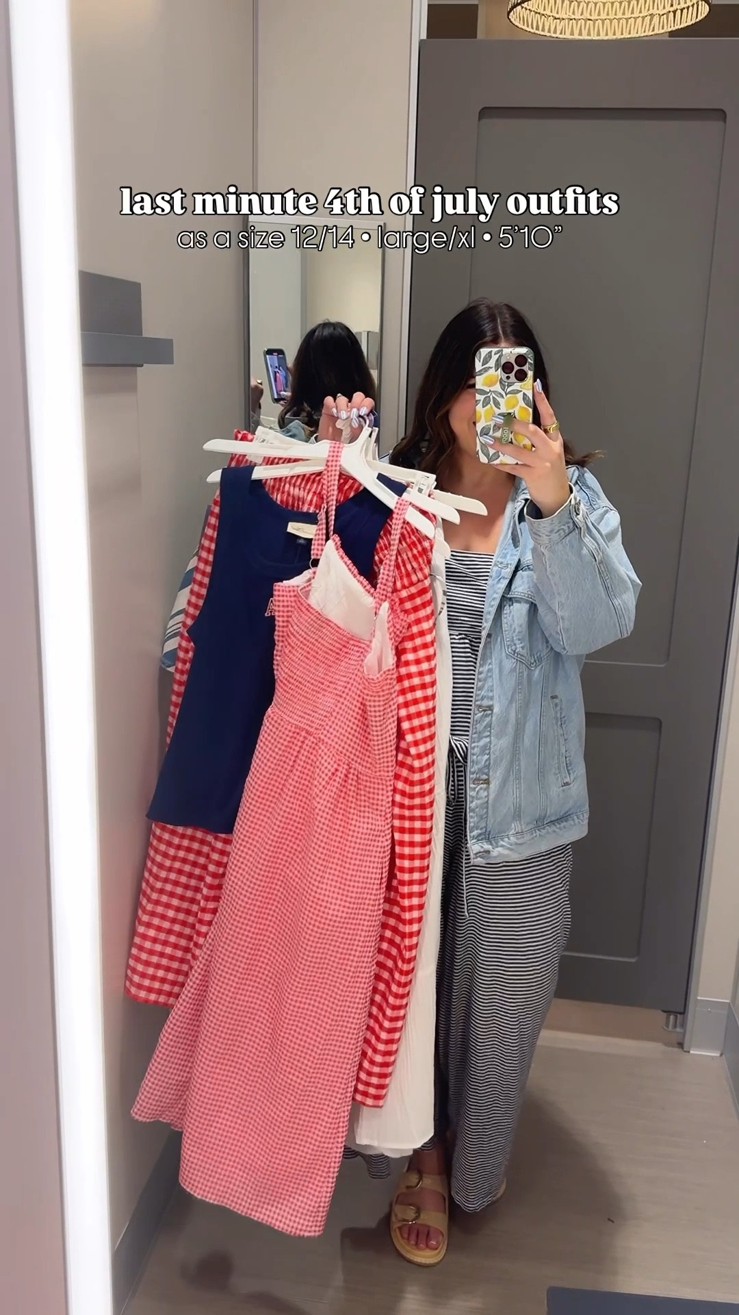 Last minute 4th of July outfit ideas 🎇 Kinda forgot that 4th of july is this weekend 😱 but I found a few cutie outfits that you can still grab in time! Which look is your fav?!

My number one pick is the second outfit - the blue/white top + skirt but I didn’t end up taking it home as the skirt felt a little short on me 🥺 So instead I picked up the red/white gingham set to wear this weekend (it also comes in blue). 

Sizes : 
Red gingham set: top + skirt - L
White/blue denim set: top + skirt - XL 
Red dress - XL
USA tank - XXL (could have done an xl, only size left in store)
White skirt - XL (could have done a L, only size left in store) 
Red gingham dress - XL

4th of July, 4th of July outfits, summer outfits, summer fashion, midsize fashion, midsize outfits, target fashion, target outfits, target style 


#LTKFindsUnder50 #LTKSeasonal #LTKMidsize