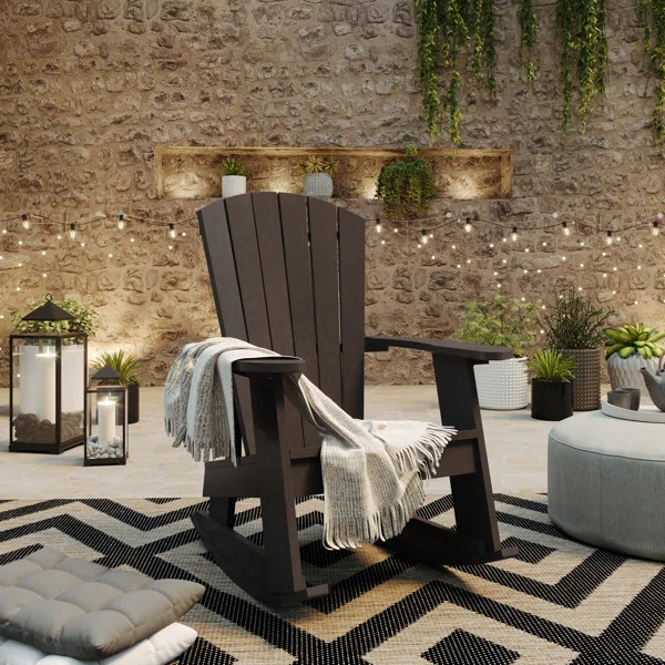 Ayelin Outdoor Adirondack Rocking Plastic Chair | Wayfair North America