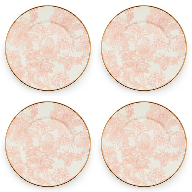 Rosy English Garden Salad Plates, Set of 4 | MacKenzie-Childs