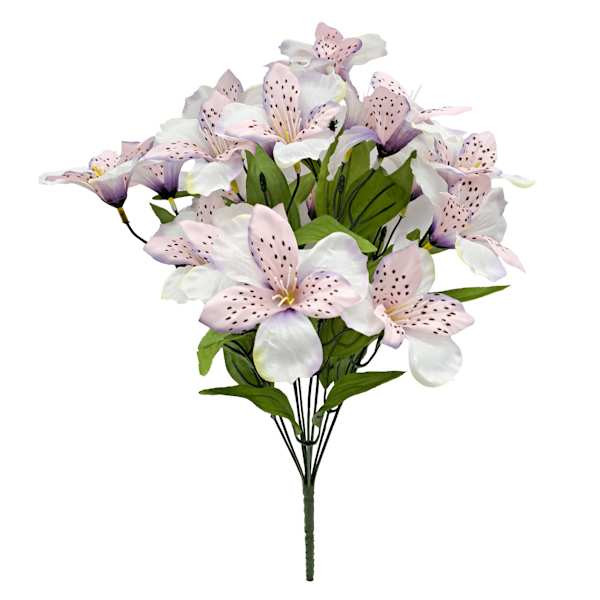 Cream & Purple Alstroemeria Bush, 18" | At Home