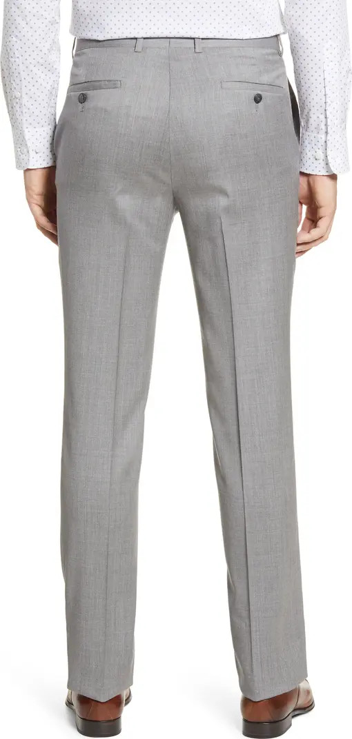 Harker Flat Front Solid Stretch Wool Dress Pants | Nordstrom