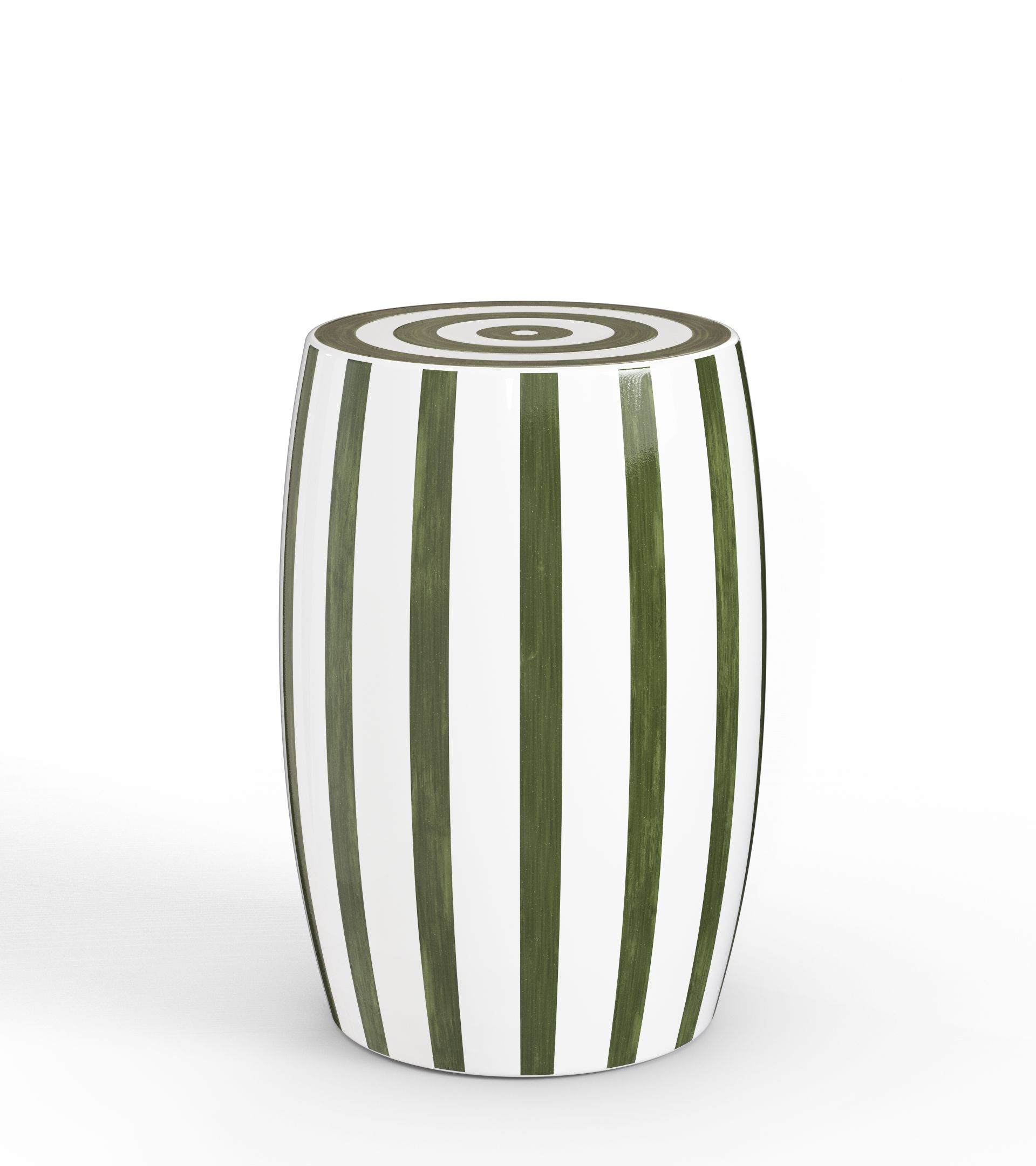 Rander Ceramic Stool - Spruce/White | OKA US