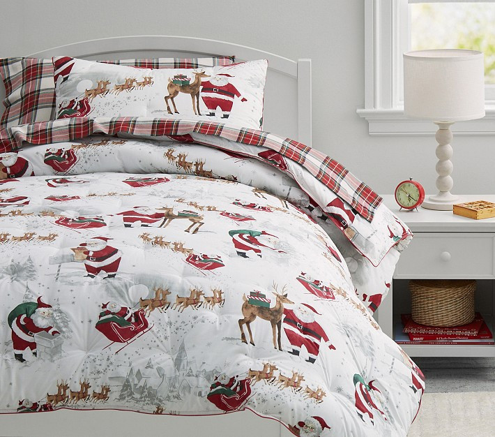 Heritage Santa Comforter & Shams | Pottery Barn (US)