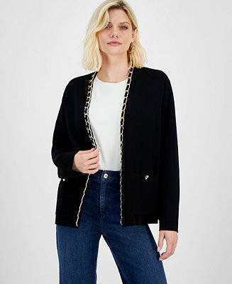 I.N.C. International Concepts Petite Chain-Trim Cardigan, Created for Macy's  - Macy's | Macy's