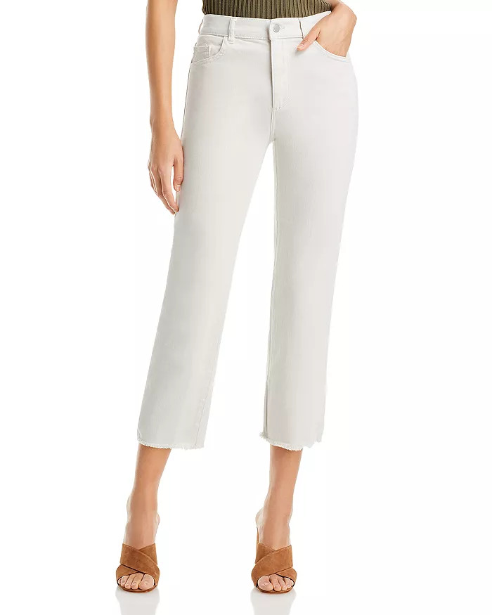 Patti High Rise Straight Jeans in Ecru | Bloomingdale's (US)