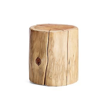 Natural Tree-Stump Side Table | West Elm (US)