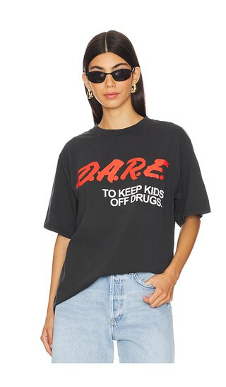 Philcos D.A.R.E. To Keep Kids Off Drugs Boxy Tee in Black. - size S | Revolve Clothing (Global)