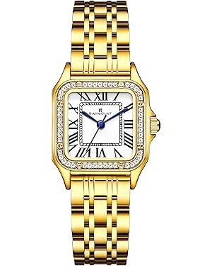 FORSINING Classic Square Watches for Women with Crystal Accents and Stainless Steel, Roman Numera... | Amazon (US)
