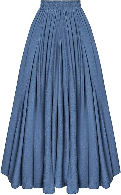 Scarlet Darkness Maxi Skirts for Women Long Flowy Boho Renaissance Skirt with Pockets | Amazon (US)