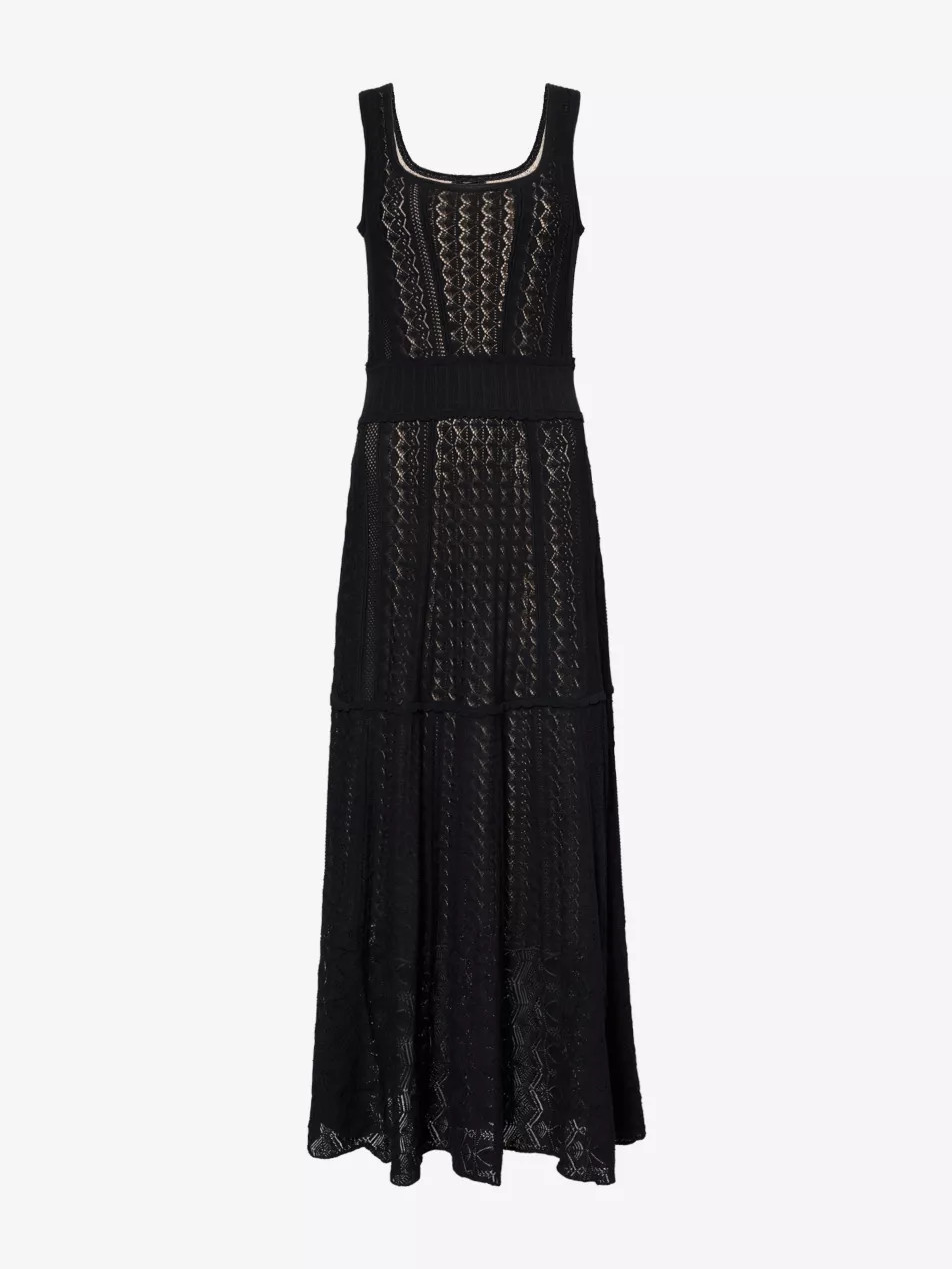 Scoop-neck pointelle-knit maxi dress | Selfridges