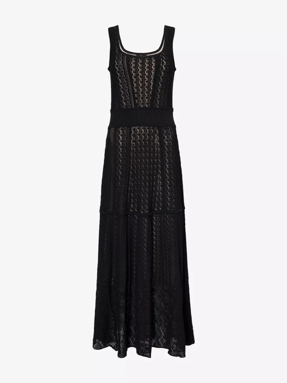 Scoop-neck pointelle-knit maxi dress | Selfridges