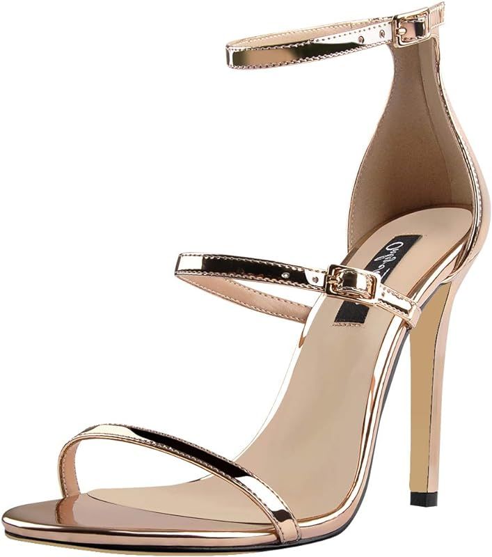 Richealnana Women's Stiletto High Heels Sexy Open Toe Ankle Strap Sandals Buckle Strappy Wedding ... | Amazon (US)
