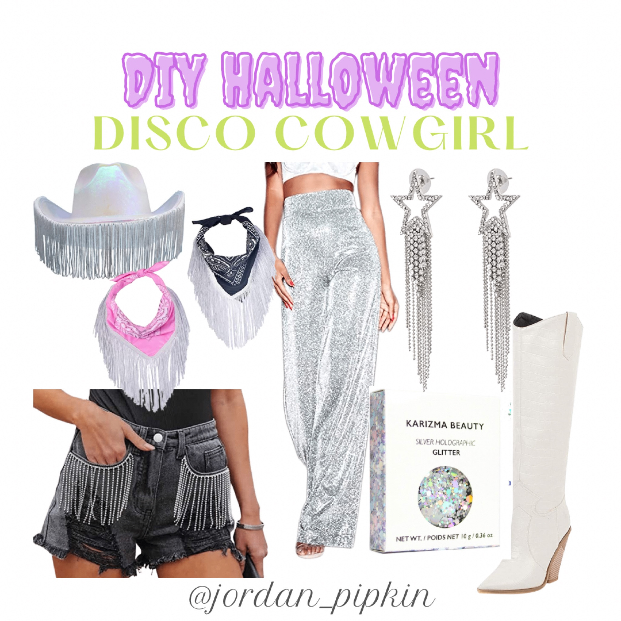 DIY Halloween costume
Last minute costume
Disco cowgirl
Fringe
Bandana necklace 
White boots
Cowgirl hat

#LTKunder50 #LTKSeasonal #LTKHalloween