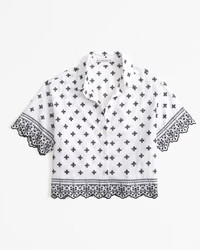 Women's Short-Sleeve Scallop-Hem Shirt | Women's New Arrivals | Abercrombie.com | Abercrombie & Fitch (US)