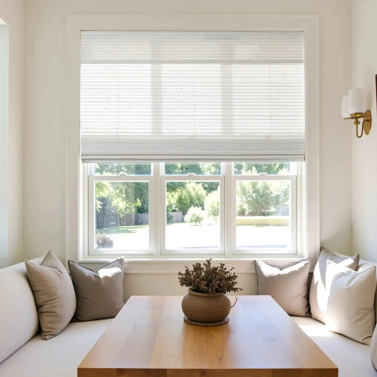 Natural Paper Bamboo Woven Shade - Marble White | TWOPAGES