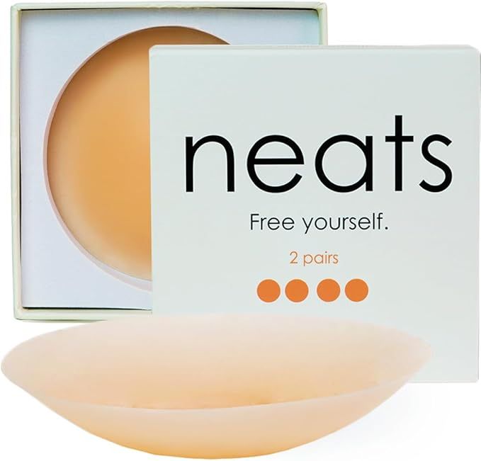 NEATS Nipple Cover - 2 pairs, Reusable & Hypoallergenic Sticky Adhesive Silicone Breast Petals, S... | Amazon (US)