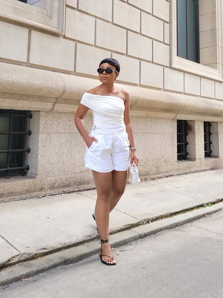 Neutral cream casual outfit featuring pieces from Banana Republic- love the off shoulder top…great to accentuate your shoulders. It can be dressed up or down including for workwear 

#BananaRepublic
#whiteoutfit
#whiteshorts

#LTKworkwear #LTKSeasonal #LTKtravel