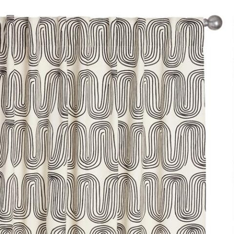 Arches Cotton Sleeve Top Curtains Set Of 2 | World Market