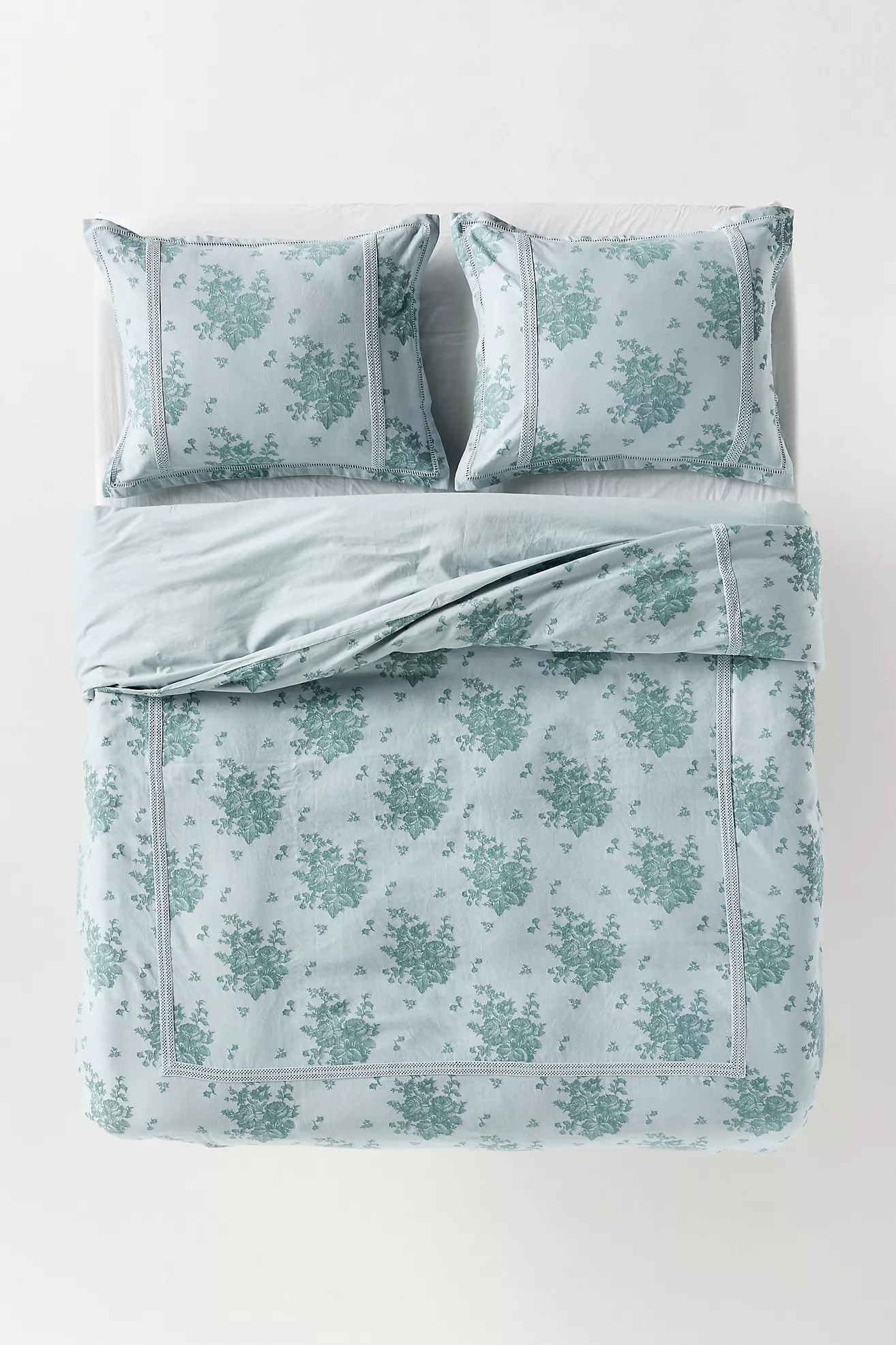 Nadia Cotton Solid Floral Embellished Duvet | Anthropologie (US)