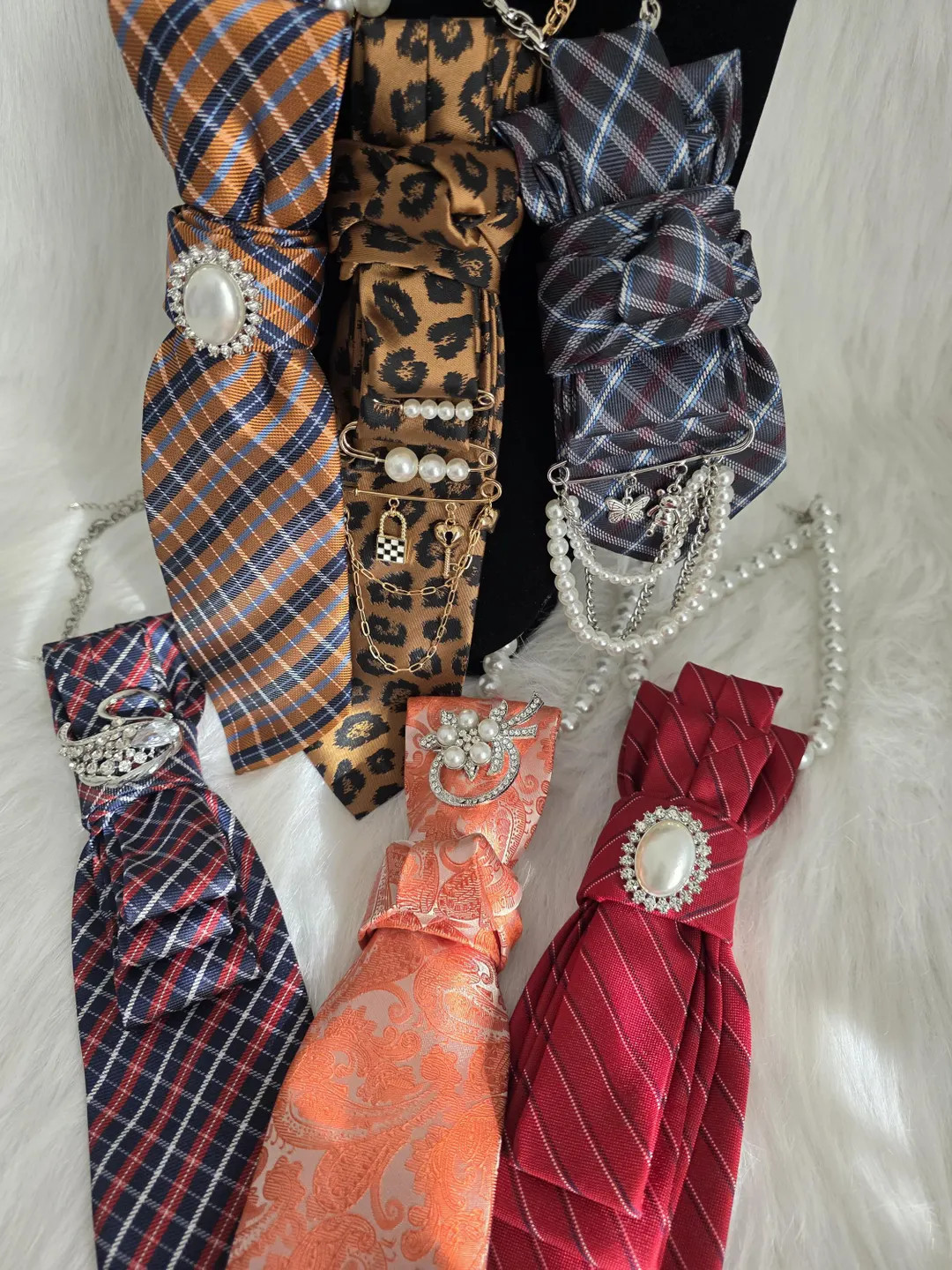 Necktie Necklace for Women, Brooch Necktie, Women's Fashion Tie - Etsy | Etsy (US)