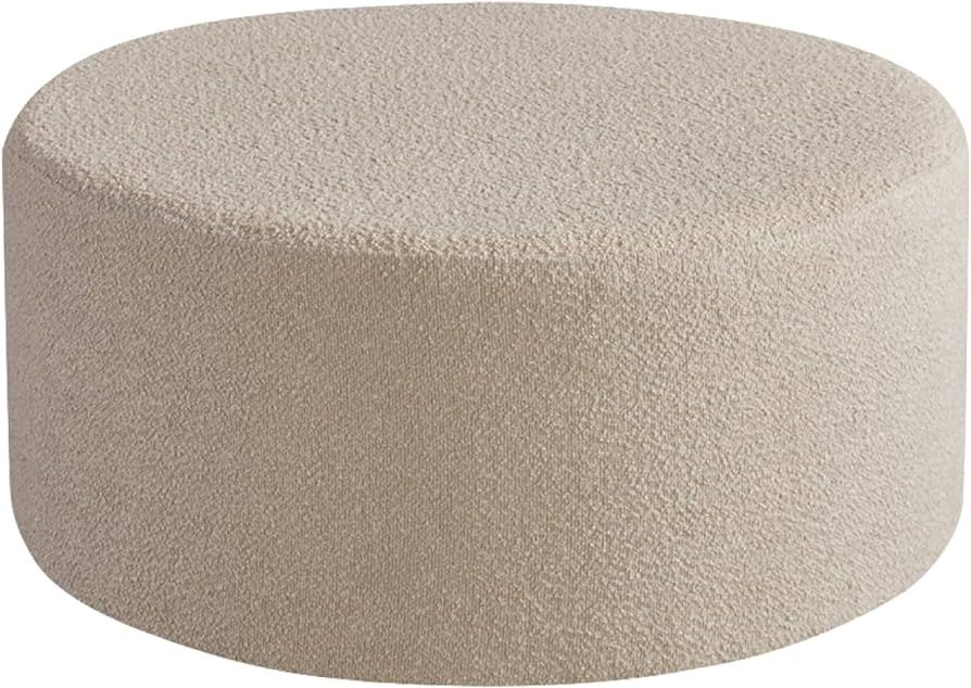 Get Set Style Round Coffee Table, Boucle Upholstered End Table, Work as Side Table & Ottoman & Se... | Amazon (US)