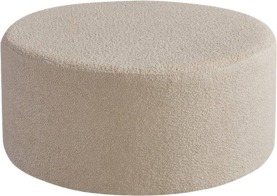 Get Set Style Round Coffee Table, Boucle Upholstered End Table, Work as Side Table & Ottoman & Se... | Amazon (US)