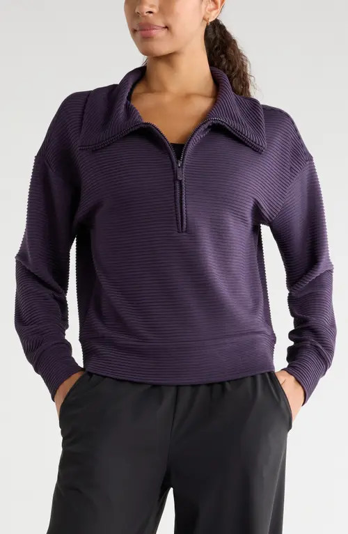Zella Ottoman Half Zip Pullover in Purple Night at Nordstrom, Size X-Small | Nordstrom