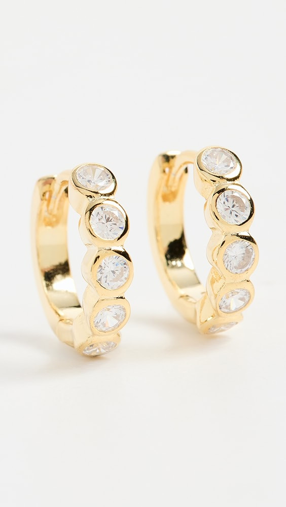 Bezel Huggie Earrings | Shopbop