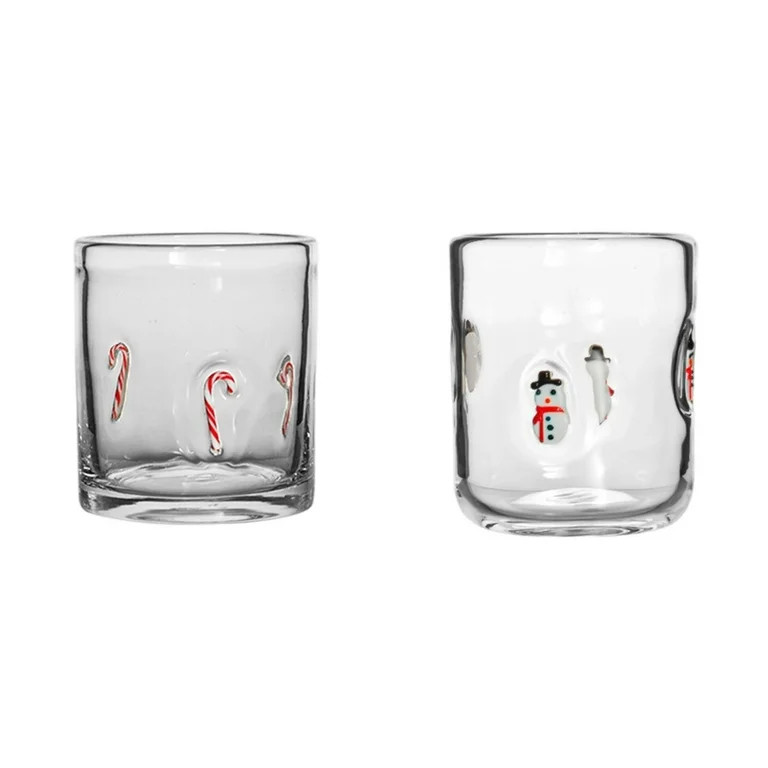 2 Pack Christmas Icon Juice Glasses,14oz Christmas Icon Stemless Wine Drinking Juice Glass Cup fo... | Walmart (US)