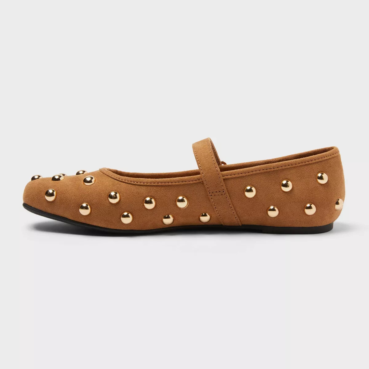 Women's Penny Gold Studded Mary Jane Flats with Memory Foam Insole - Universal Thread™ Cognac | Target
