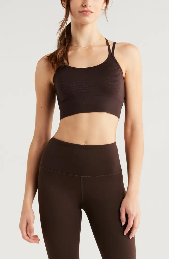 Zella Seamless Strappy Sports Bra | Nordstrom | Nordstrom