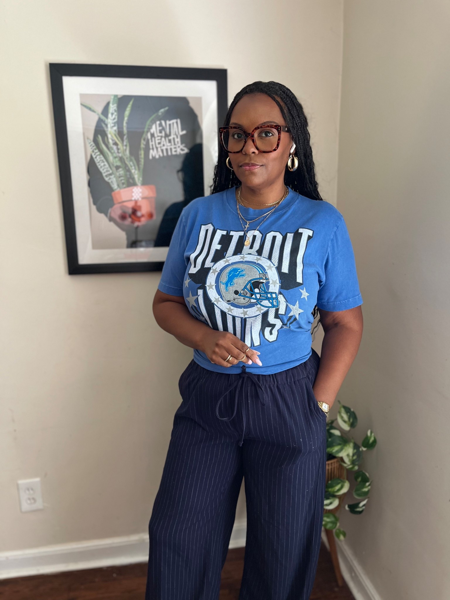 Going to a Ladies who love Detroit football you definitely wanna be cute yet still rep your team!! 💙🏈

#LTKStyleTip #LTKBeauty #LTKMidsize