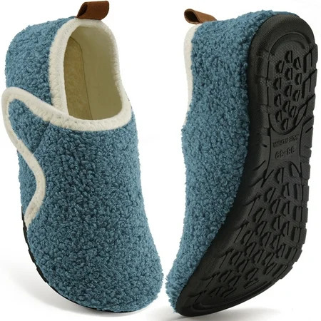 Ecetana Slippers for Women Fuzzy Slippers Warm Slip On House Sock Shoes with Hook Loop | Walmart (US)