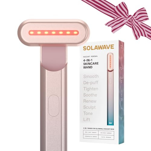 Solawave 4-in-1 Red Light Therapy Wand for Face & Neck | Beauty Device with Galvanic Current, Massager & Warmth | Anti-Aging, Wrinkle Reduction, Skin Tightening, Depuffing & Rejuvenation (Ombre) | Amazon (US)