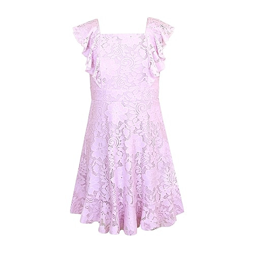 Lilt Big Kid Girls Short Sleeve Lace A-Line Dress, 10, Purple | JCPenney