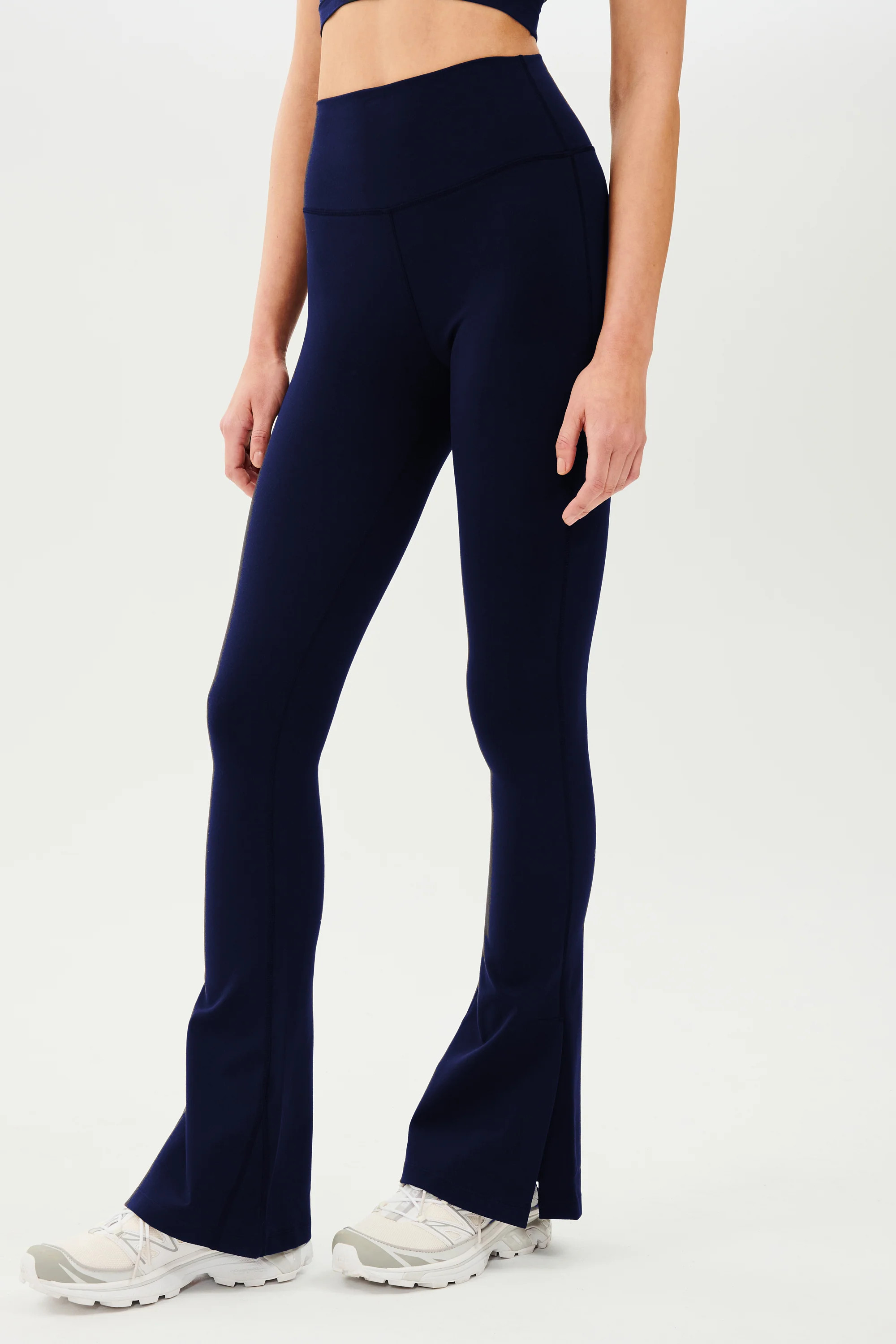 Raquel High Waist Flare w/ Split Hem - Indigo | Splits59.com