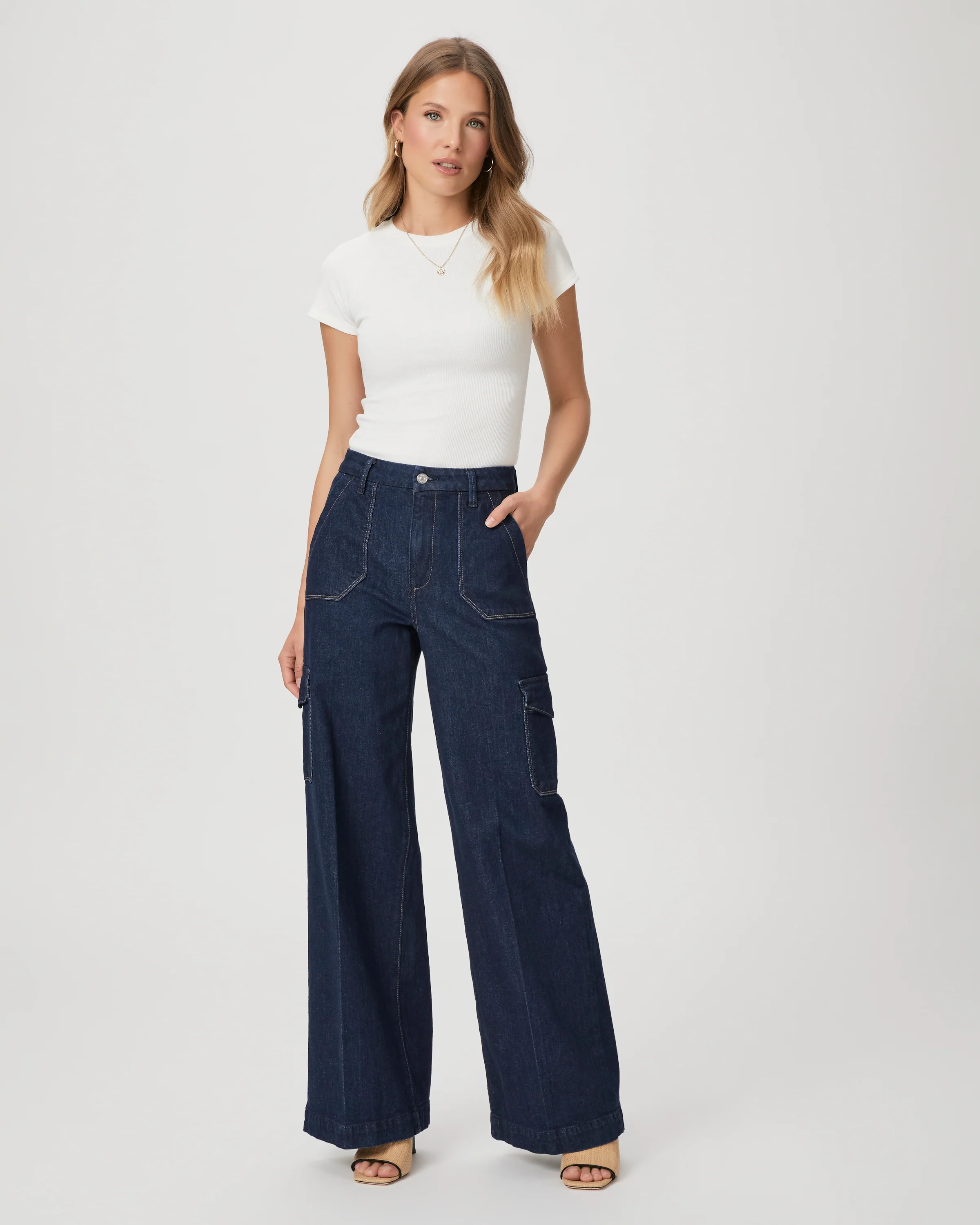 Harper Cargo Wide Leg Jean - Raelynn | Paige