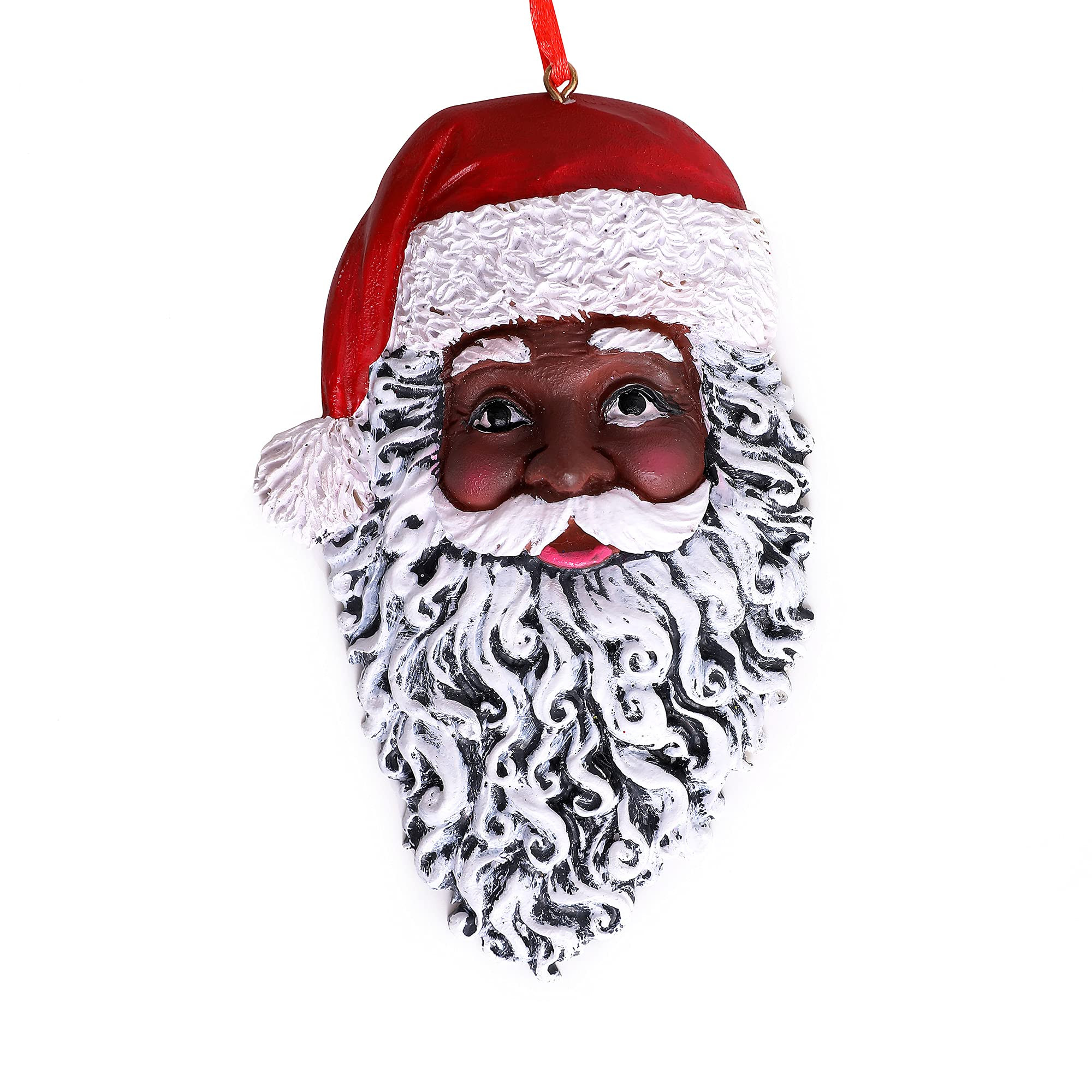 African American Black Santa Claus，4.5-inches Tall American Santa Head Ornament for Christmas D... | Amazon (US)