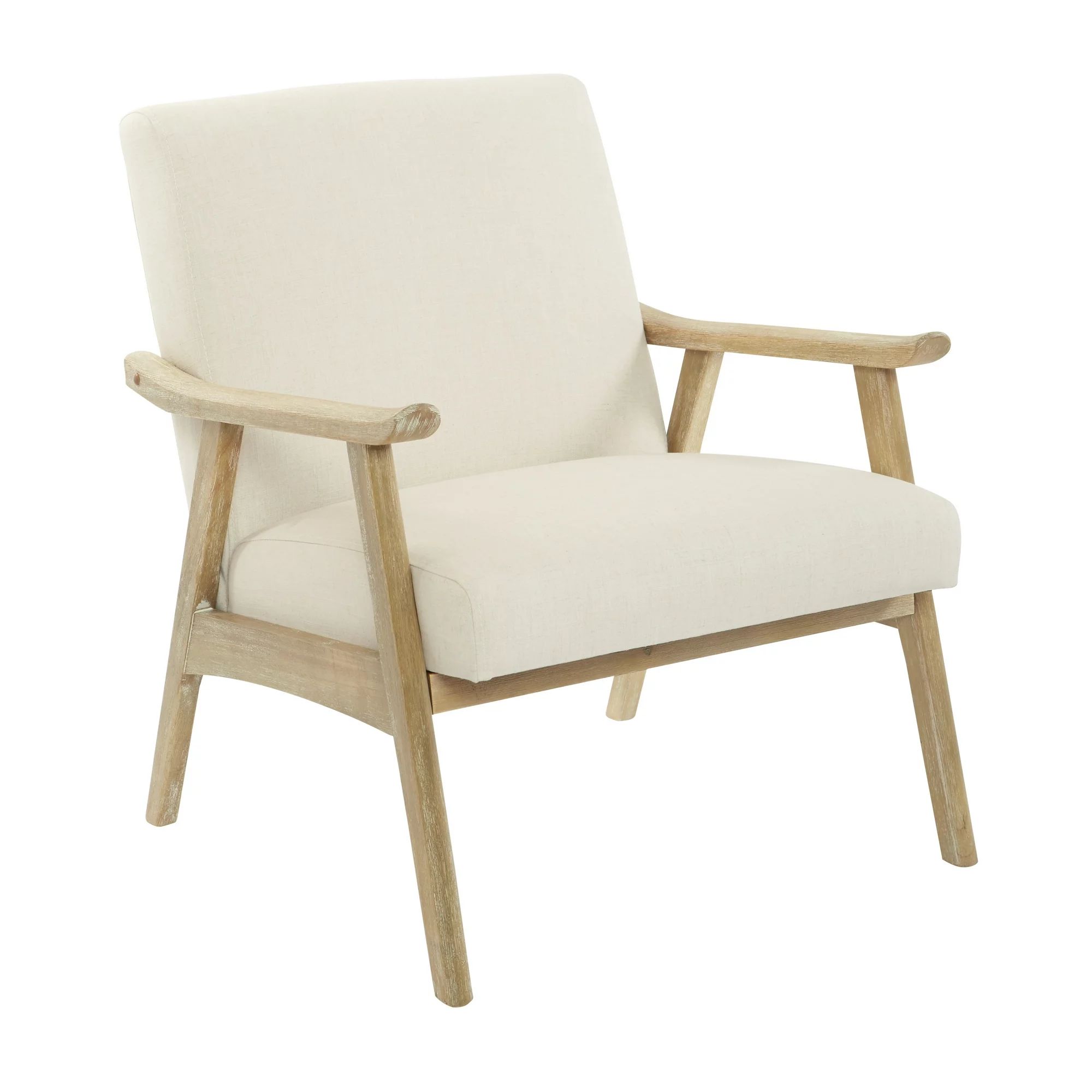 OSP Home Furnishings Weldon Chair in Linen fabric with Brushed Finished Frame | Walmart (US)