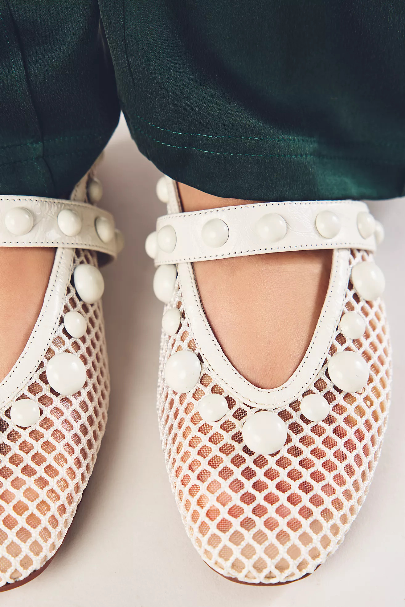 Bibi Lou Netted Stud Mary Jane Flats | Anthropologie (US)