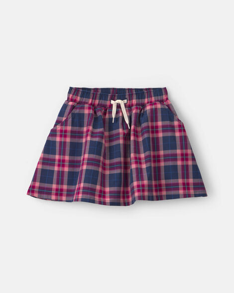 Girls Plaid Cotton Skort - Navy Blue/Pink | Carter's | Carter's Inc