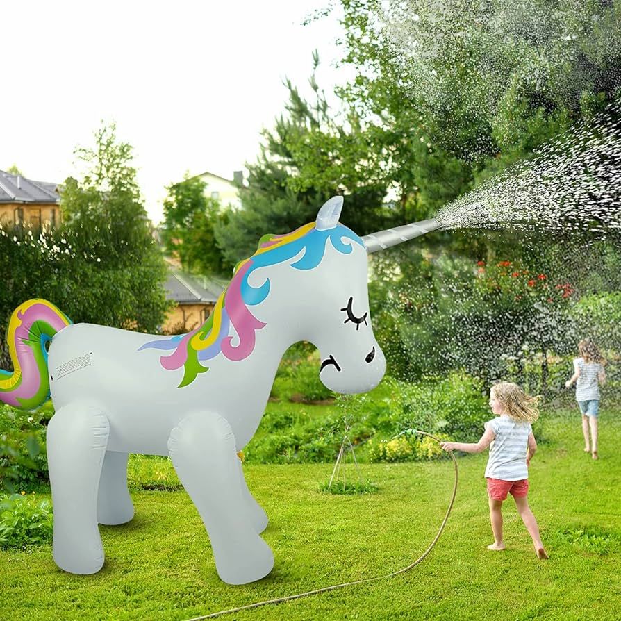 Float Joy Sprinkler for Kids Unicorn Water Sprinklers Inflatable Toys for Outdoor Play Summer Yar... | Amazon (US)