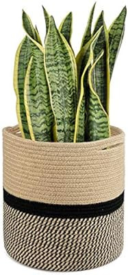 Amazon.com : TIMEYARD Sturdy Jute Rope Plant Basket Modern Woven Basket for 10" Flower Pot Floor ... | Amazon (US)