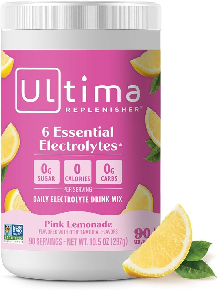 Ultima Replenisher Daily Electrolyte Powder Drink Mix – Sugar Free – Pink Lemonade, 90 Servin... | Amazon (US)