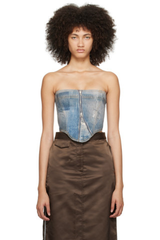 Blue Jean Effect Denim Corset | SSENSE