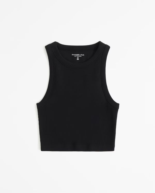 Women's Essential Ultra Cropped High-Neck Rib Tank | Women's Tops | Abercrombie.com | Abercrombie & Fitch (US)