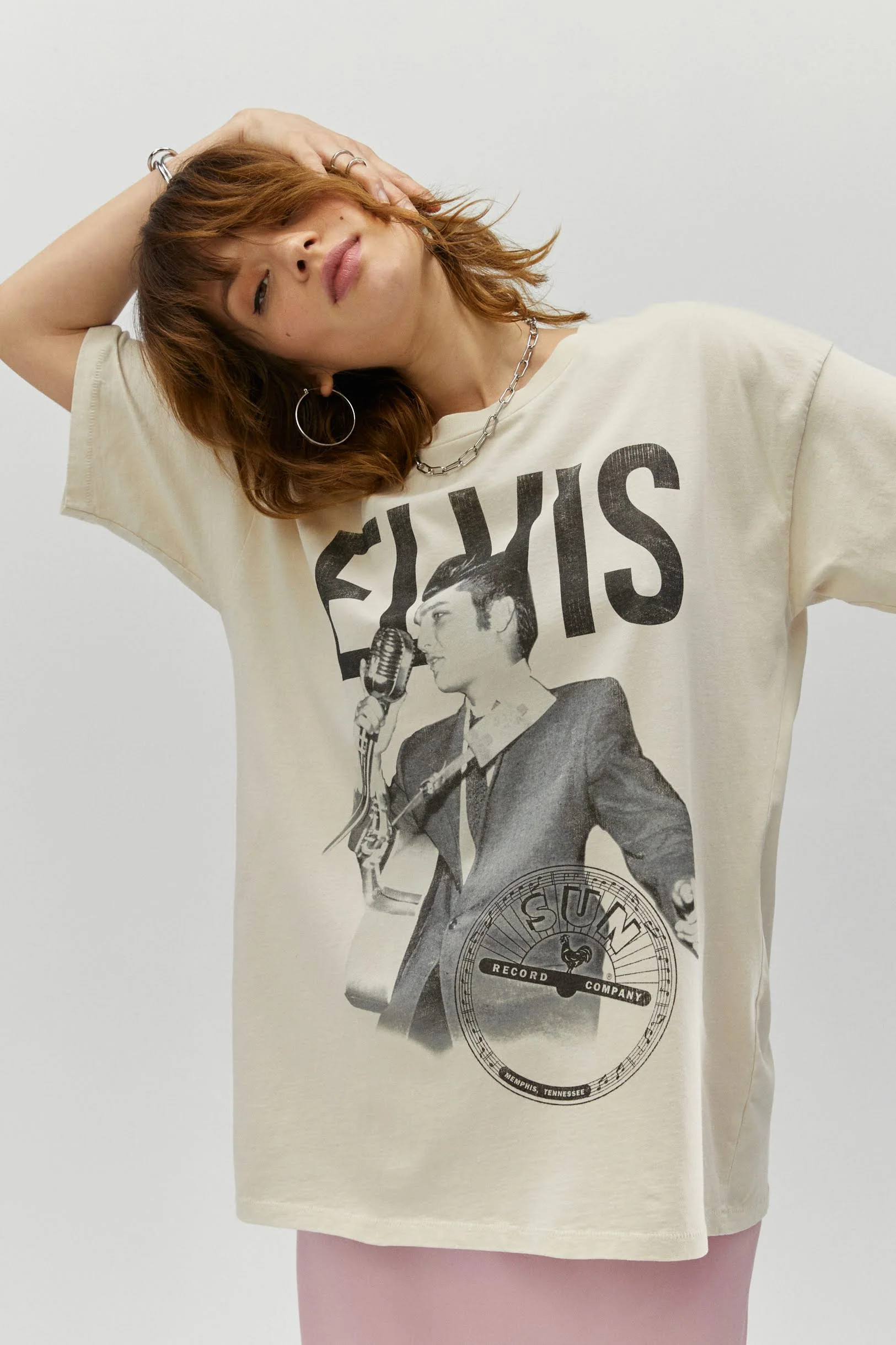Sun Records X Elvis Merch Tee in Dirty White-in-dirty-white | Daydreamer